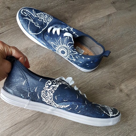 Women Hand painted sneakers - Picture 4 of 7